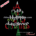 Merry Christmas Rhinestones transfer iron on motif for clothes